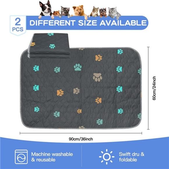 2PCS 100% Waterproof Whelping Training Mat for Puppy/Senior Dog - 24'' x 36'' - Picture 7 of 14